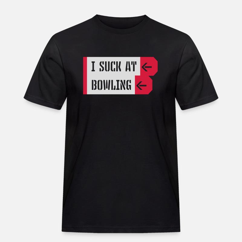 I suck at bowling - Männer Workwear T-Shirt - Schwarz