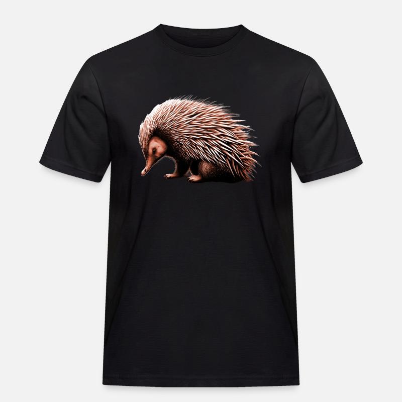 Echidna - Männer Workwear T-Shirt - Schwarz