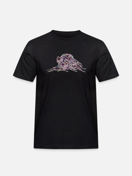 Hyäne Abstract - Männer Workwear T-Shirt - Schwarz