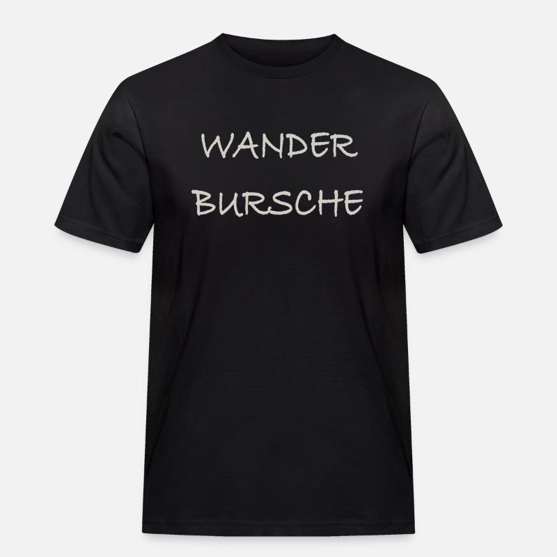 Wanderbursche - Männer Workwear T-Shirt - Schwarz