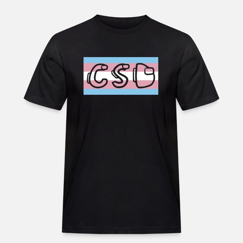 trans pride flag csd - Männer Workwear T-Shirt - Schwarz