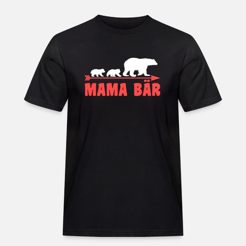 Mutter Mama Bär - Männer Workwear T-Shirt - Schwarz