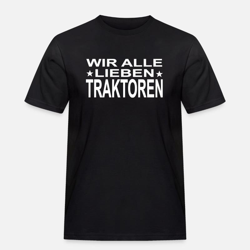 Traktor - Männer Workwear T-Shirt - Schwarz