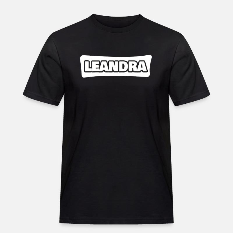 Name Leandra - Männer Workwear T-Shirt - Schwarz