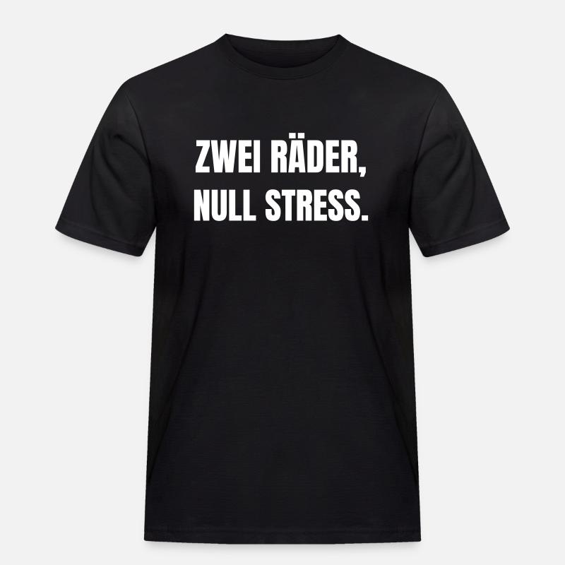 Two wheels, zero stress. - Men's Workwear T-Shirt - black