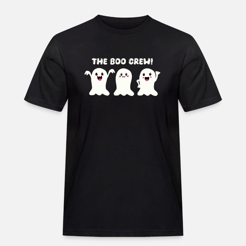 ghost boo crew - Männer Workwear T-Shirt - Schwarz