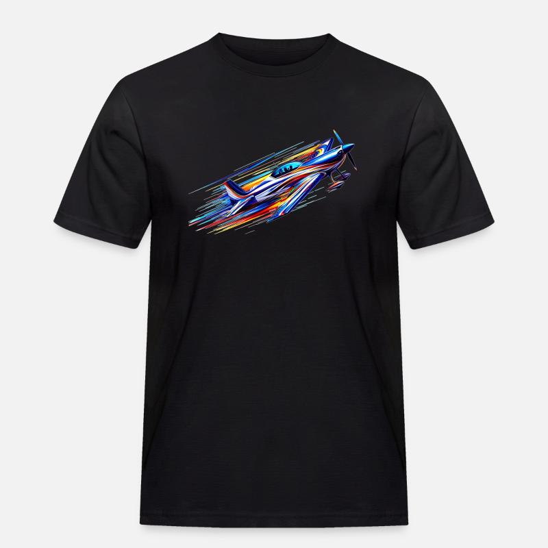 Kunstflugzeug - Männer Workwear T-Shirt - Schwarz