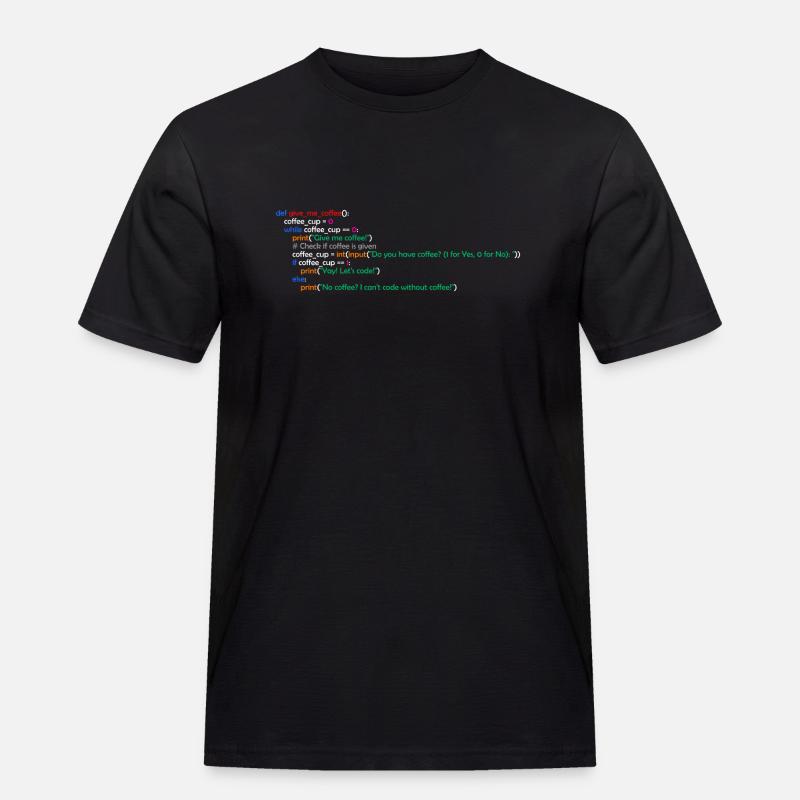 Kaffee, Programmierung, Lustig, Coffee - Männer Workwear T-Shirt - Schwarz