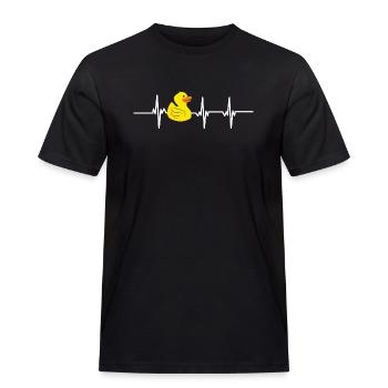 Battement de cœur canard - T-shirt Workwear homme - noir - Devant - AI Model Male 178 light (178cm)