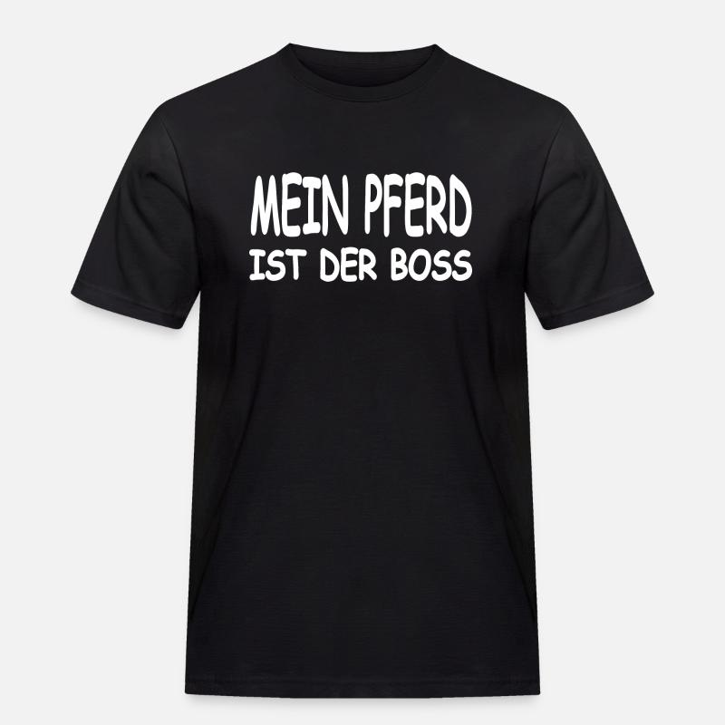 Pferd - Männer Workwear T-Shirt - Schwarz