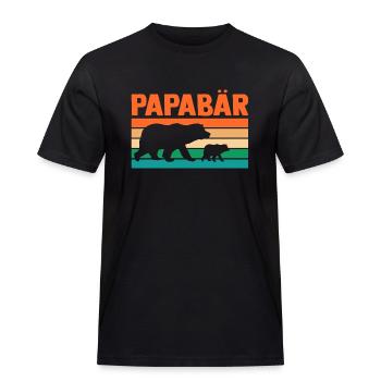 Papa Vater - Männer Workwear T-Shirt - Schwarz - Vorne - AI Model Male 178 light (178cm)
