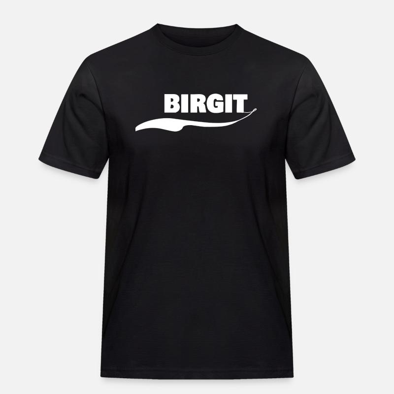 Vorname Birgit - Männer Workwear T-Shirt - Schwarz