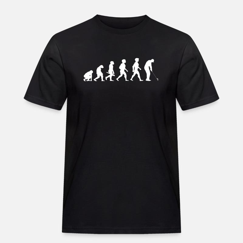 Evolution Golf Golfer Golfspieler Golfplatz - Männer Workwear T-Shirt - Schwarz
