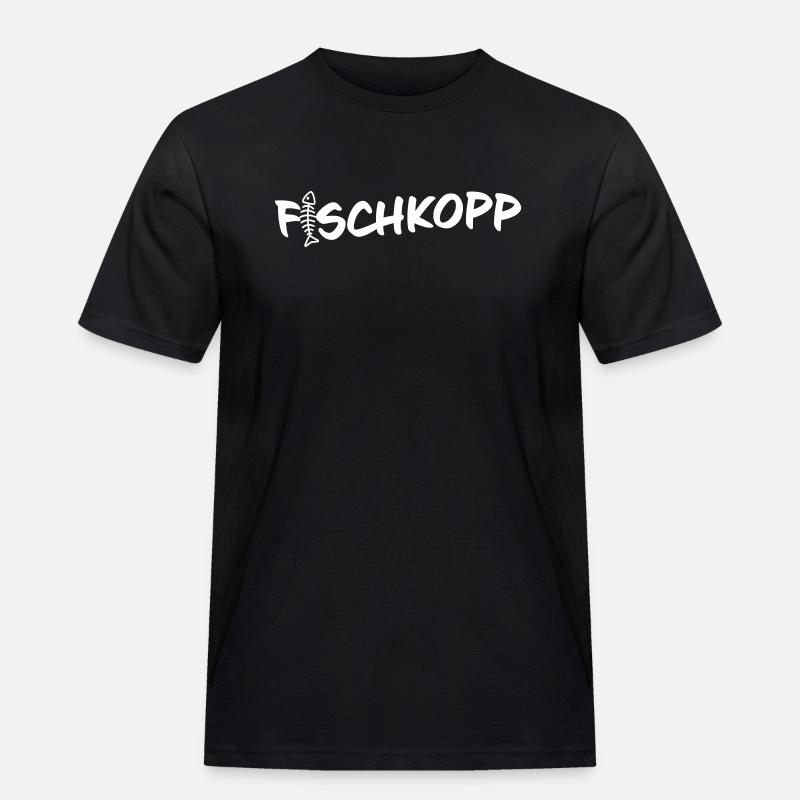 Fischkopp - Männer Workwear T-Shirt - Schwarz