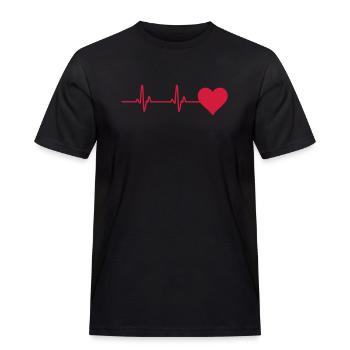 heartbeat monitor - Men's Workwear T-Shirt - black - Front - AI Model Male 178 light (178cm)