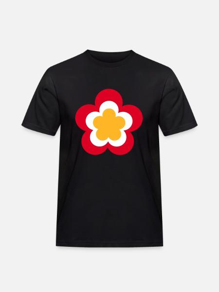 70s Flower Pattern Red - Men's Workwear T-Shirt - black