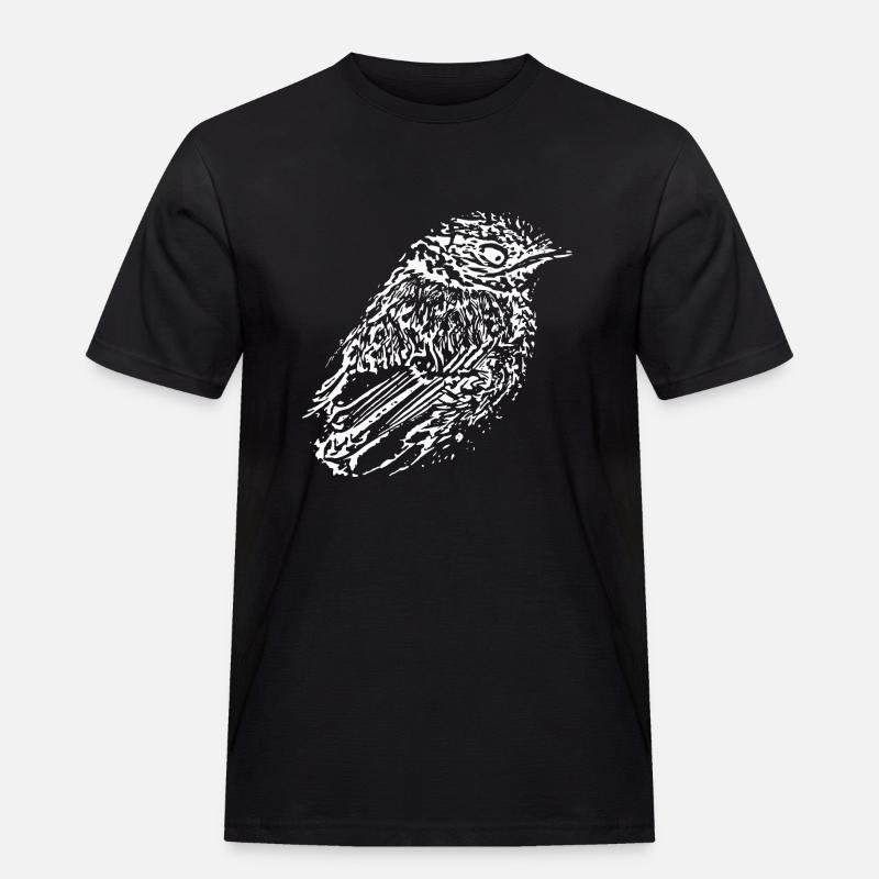 Vogel weiß - Männer Workwear T-Shirt - Schwarz