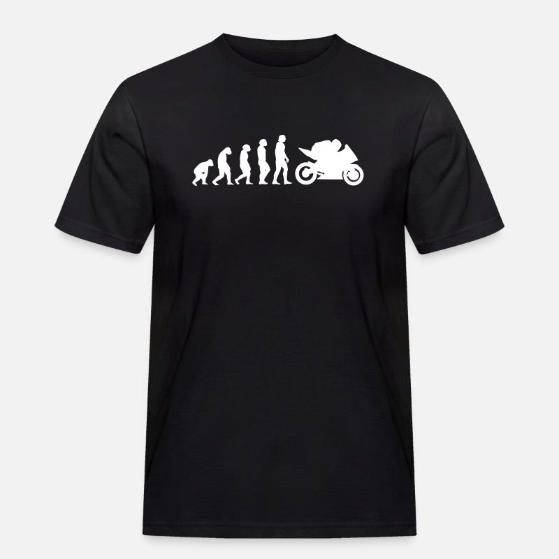 Motorrad Evolution - Männer Workwear T-Shirt - Schwarz