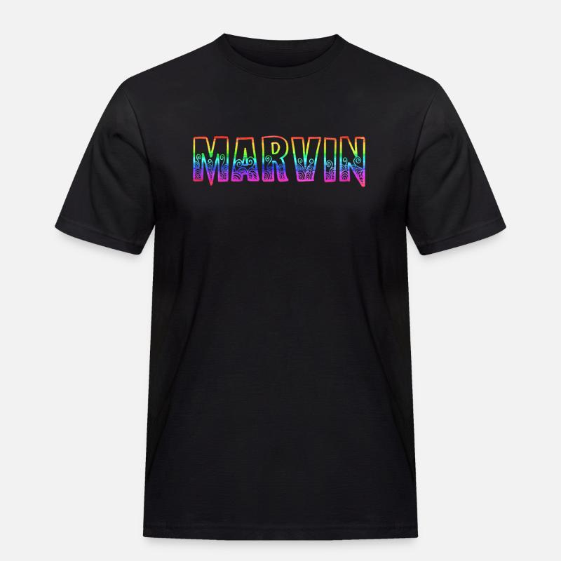 marvin rs regenbogen - Männer Workwear T-Shirt - Schwarz