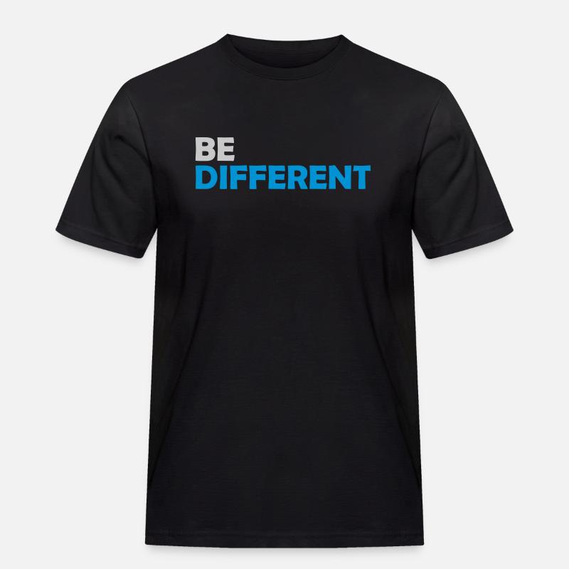 Be different Logo Design - Männer Workwear T-Shirt - Schwarz