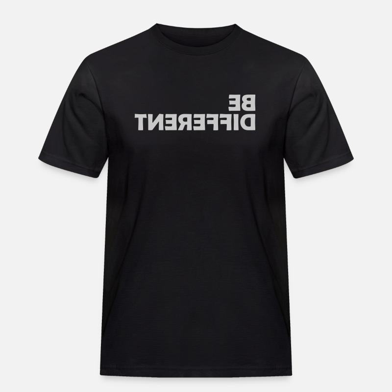 Be different Logo Design - Männer Workwear T-Shirt - Schwarz