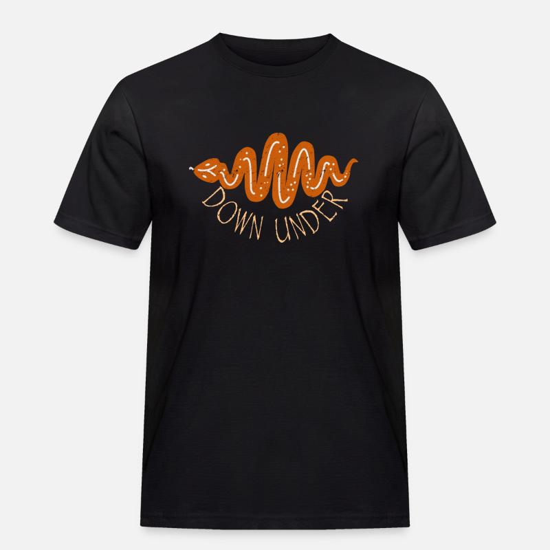 Australia Down Under Snake - Männer Workwear T-Shirt - Schwarz