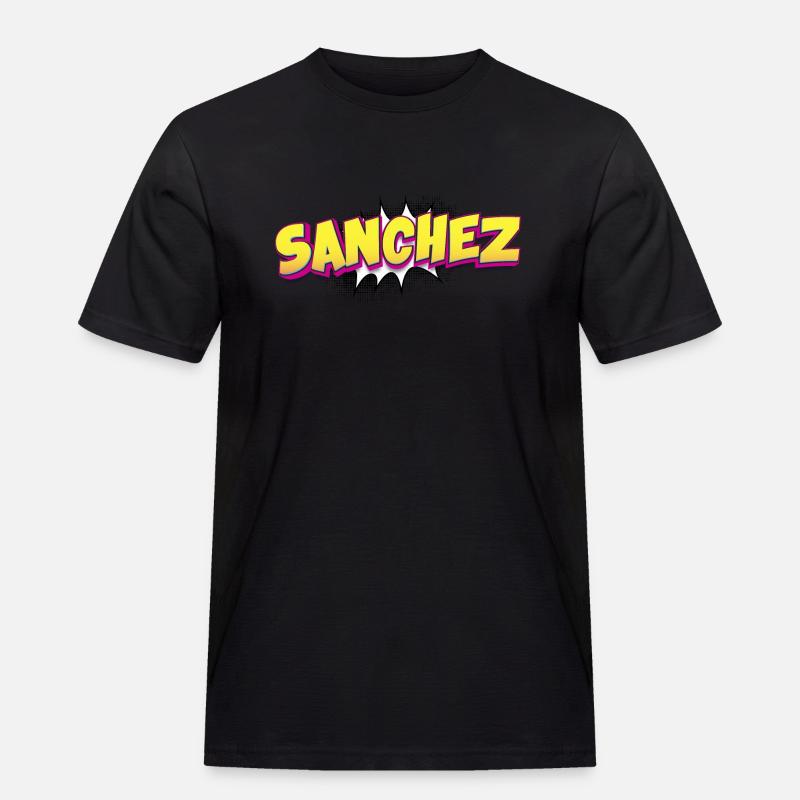 Sanchez Benutzerdefinierter Name Comic-Buch-Stil Pop-Art, - Männer Workwear T-Shirt - Schwarz