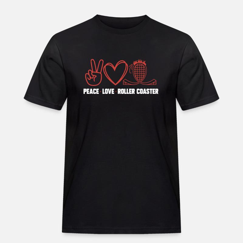 Achterbahn Rollercoaster Freizeitpark - Männer Workwear T-Shirt - Schwarz