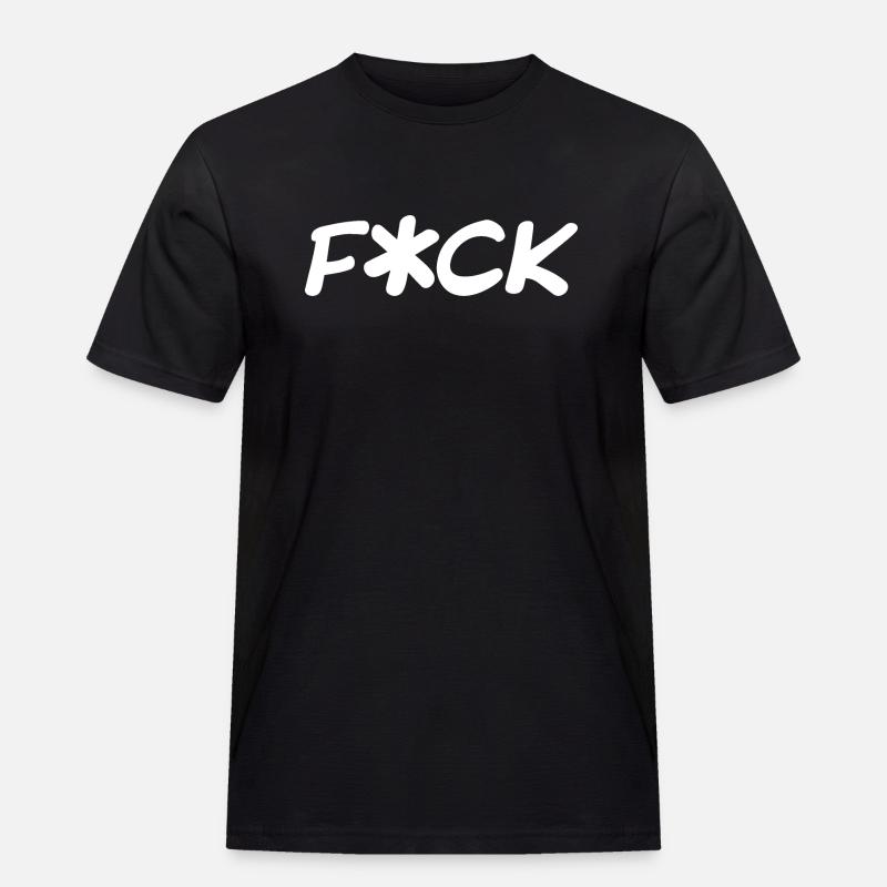 f ck - Männer Workwear T-Shirt - Schwarz