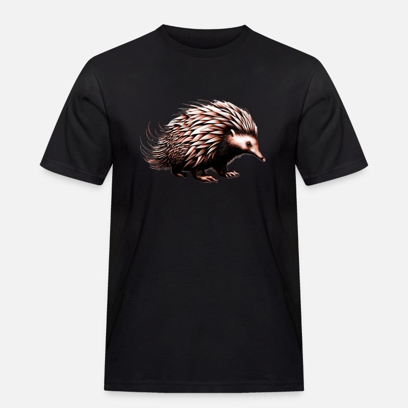 Echidna - Männer Workwear T-Shirt - Schwarz