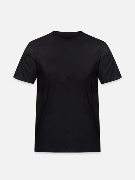 Rauhaardackel Silhouette - Männer Workwear T-Shirt - Schwarz