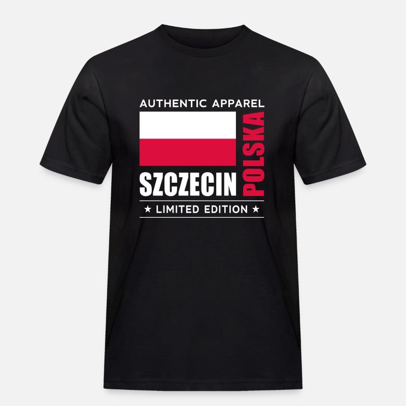 Szczecin - Männer Workwear T-Shirt - Schwarz