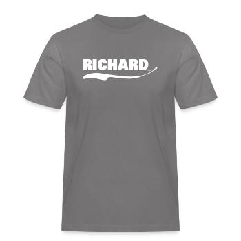 Vorname richard - Männer Workwear T-Shirt - Grau - Vorne - AI Model Male 185 dark (185cm)