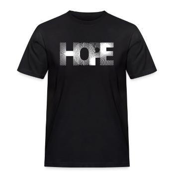 HOPE minimalistisches Statement voller Zuversicht - Männer Workwear T-Shirt - Schwarz - Vorne - AI Model Male 178 light (178cm)