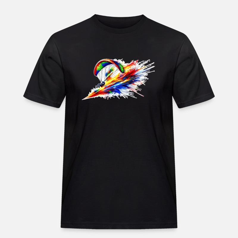 Paragleiter - Farbsplash - Männer Workwear T-Shirt - Schwarz