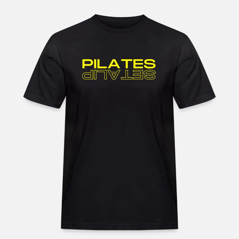 Pilates Mirror Reflection - Männer Workwear T-Shirt - Schwarz