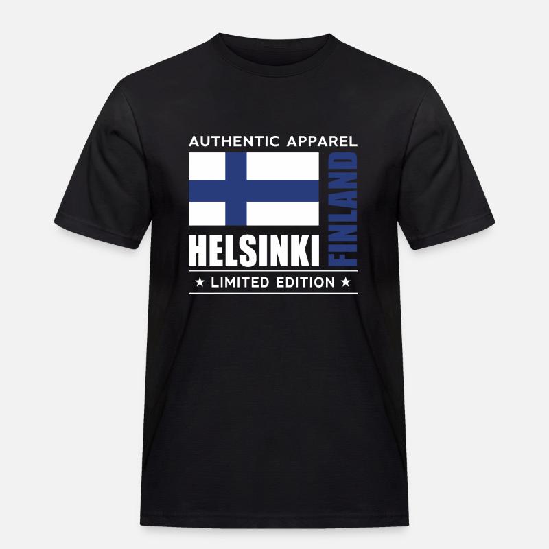 Helsinki - Männer Workwear T-Shirt - Schwarz