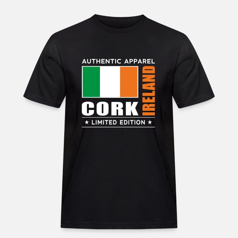 Cork - Männer Workwear T-Shirt - Schwarz