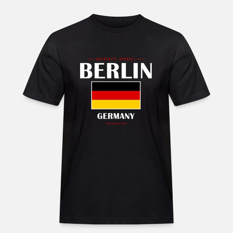 Berlin - Männer Workwear T-Shirt - Schwarz