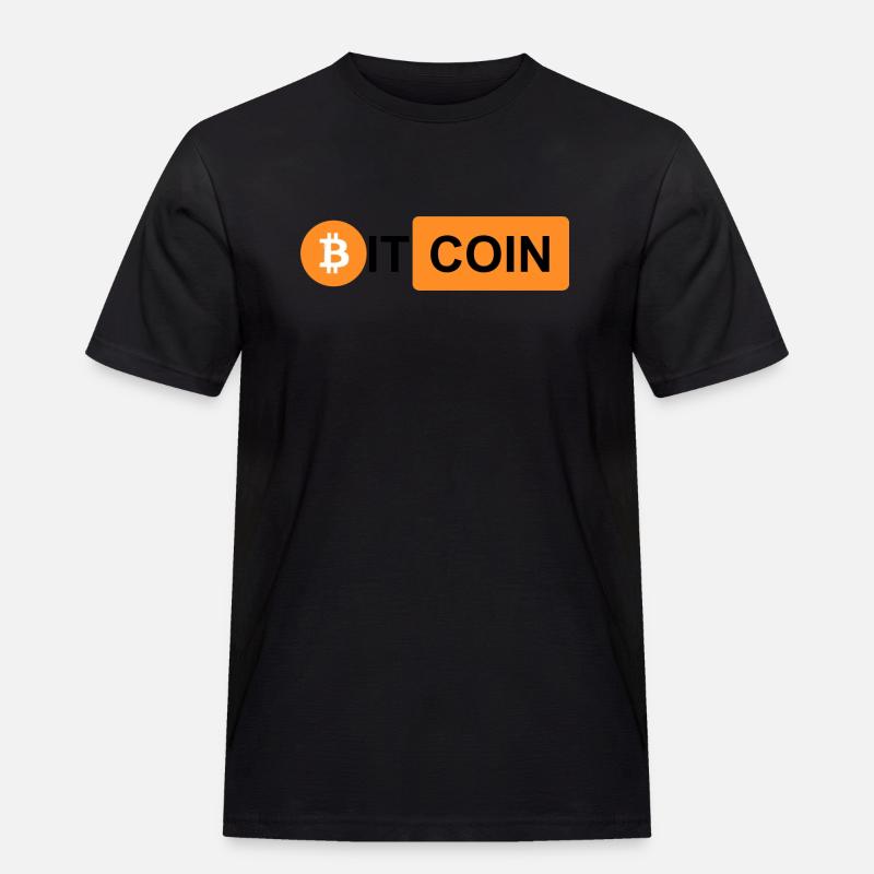 Krypto Bitcoin BTC prn 3 - Männer Workwear T-Shirt - Schwarz