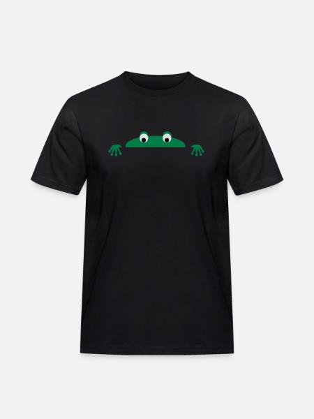 Frog face - Männer Workwear T-Shirt - Schwarz