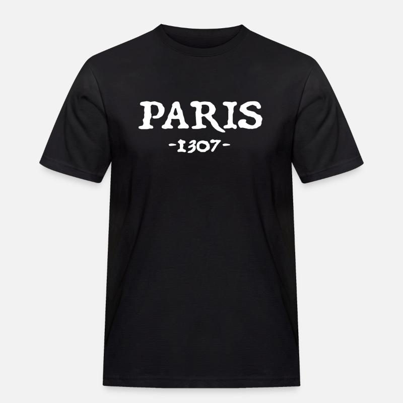 Paris 1307 - Männer Workwear T-Shirt - Schwarz