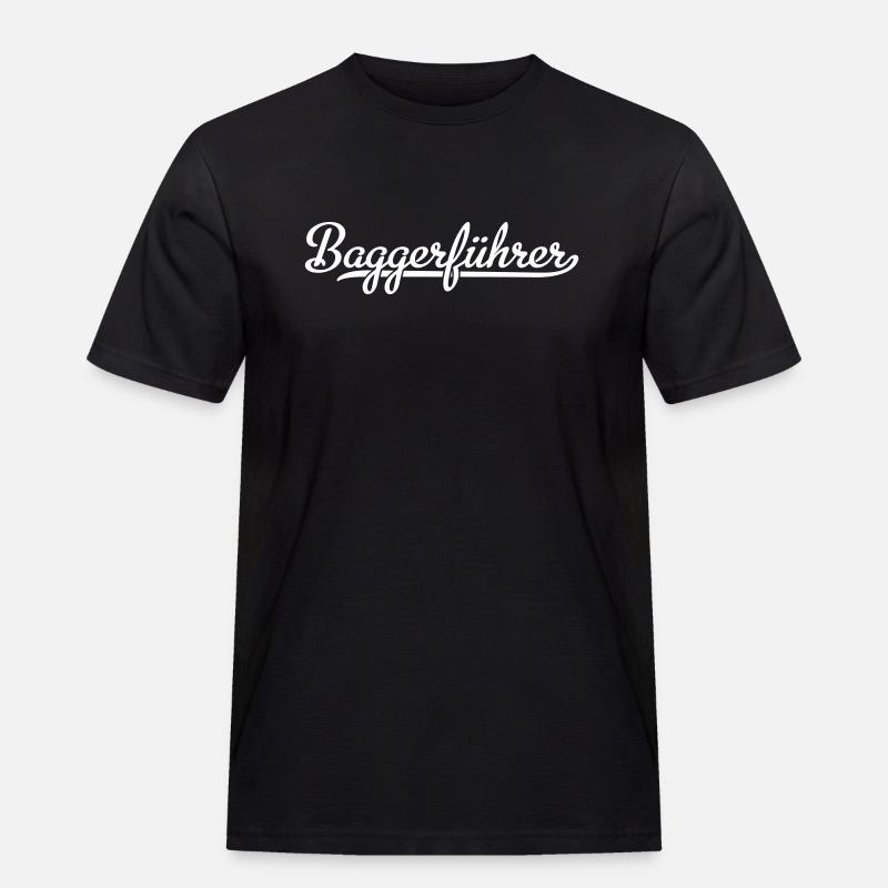 Baggerführer - Männer Workwear T-Shirt - Schwarz