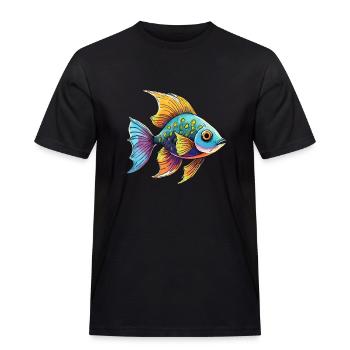 Mr. Fish - Men's Workwear T-Shirt - black - Front - AI Model Male 178 light (178cm)