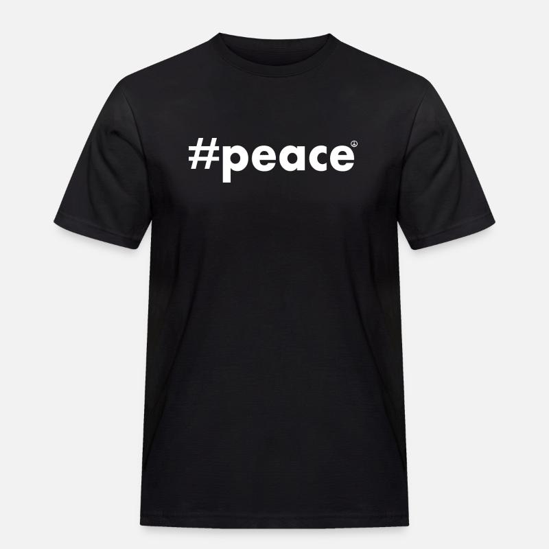 Peace - Männer Workwear T-Shirt - Schwarz