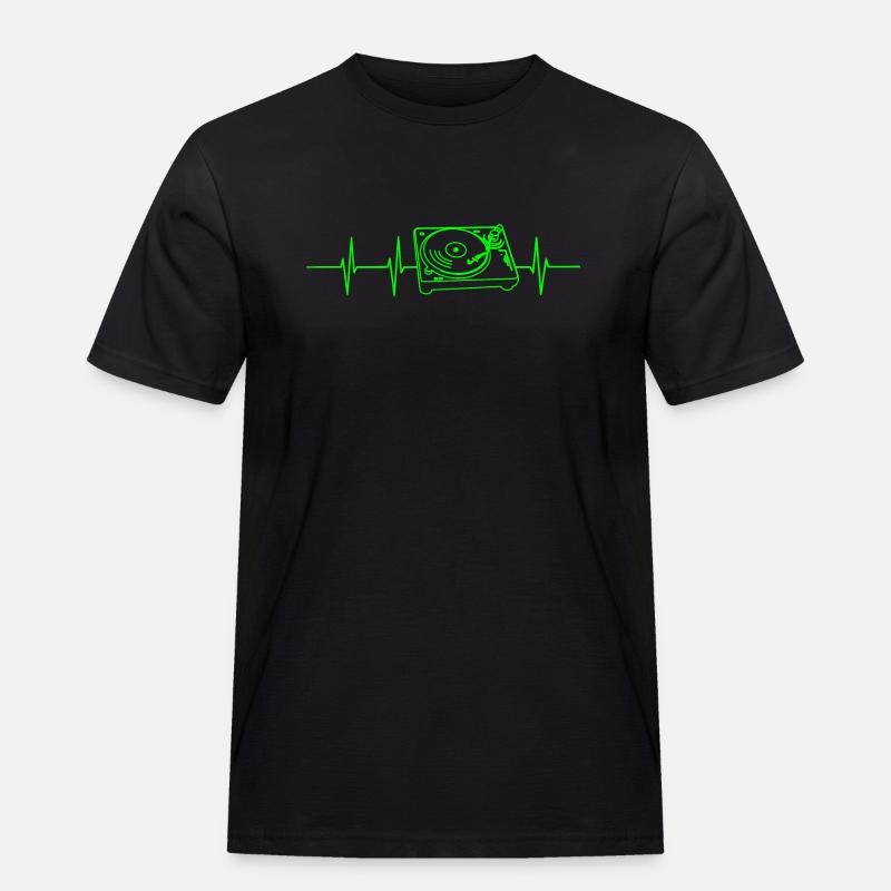 Turntable Heart Frequency - Men's Workwear T-Shirt - black