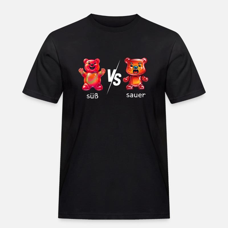 Süßes oder Saueres Gummibären - Männer Workwear T-Shirt - Schwarz