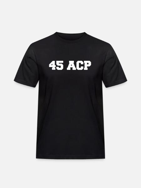 Just 45ACP white - Männer Workwear T-Shirt - Schwarz