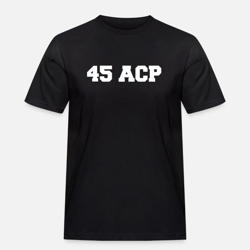 Just 45ACP white - Männer Workwear T-Shirt - Schwarz