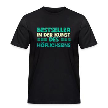 Bestseller In Der Kunst Des Höflichseins - Männer Workwear T-Shirt - Schwarz - Vorne - AI Model Male 178 light (178cm)